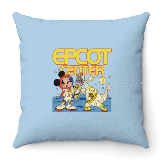 Disney Epcot Mickey Mouse & Figment Astronaut 1982 Retro Throw Pillows