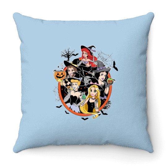Disney Halloween Princess Throw Pillows, Disneyland Princess Halloween Throw Pillows, Disney Princess Throw Pillows, Disney Halloween Women Throw Pillows, Disney Throw Pillows