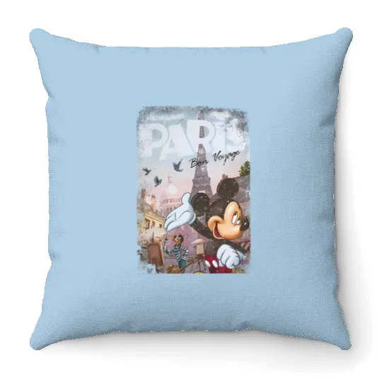 Disneyland Paris Mickey Throw Pillows, Eiffel Tower Mickey Throw Pillows