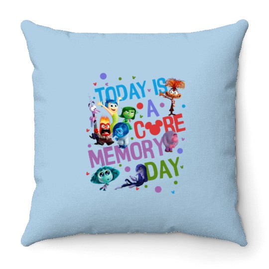 Disney Inside Out 2 Core Memory Day Era Throw Pillows, Disney Family Trip Throw Pillows