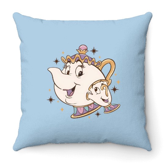 Disney Beauty and the Beast Chip And Mrs. Potts Throw Pillows