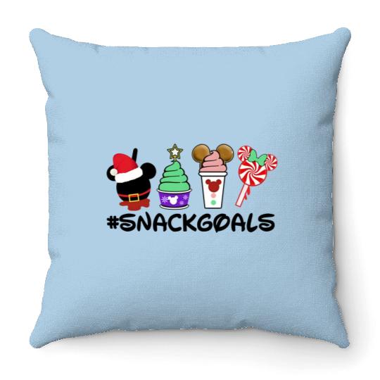 Snack Goals Disney Christmas Snacks Throw Pillows