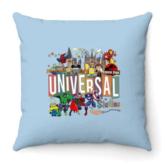 Disney Universal Studios Throw Pillows, Universal Studios 2024 Trip Throw Pillows, Universal Orlando Throw Pillows, Disneyworld Throw Pillows
