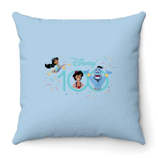 Disney 100 Anniversary Aladdin Jasmine Genie Throw Pillows