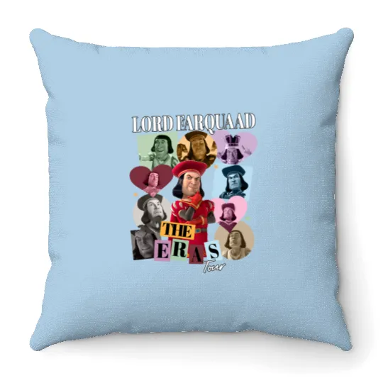 Lord Farquaad Eras Tour Throw Pillows, Lord Farquaad Throw Pillows, Shrek The Er as Tour Funny Throw Pillows, Disney Shrek and Fiona Throw Pillows