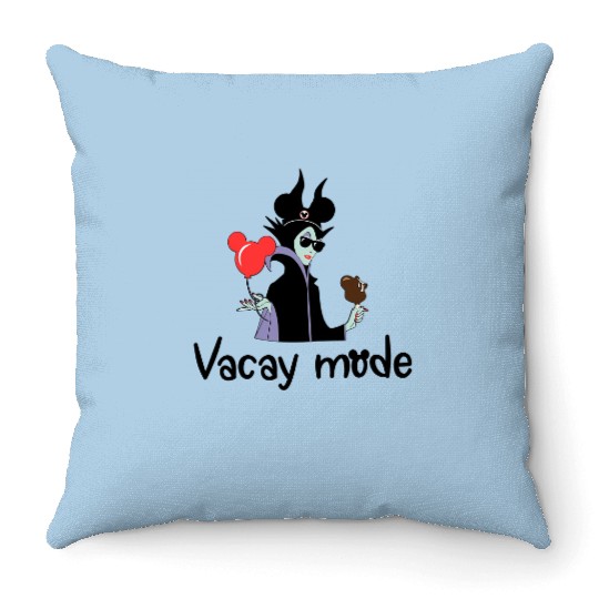 Disney Villains Vacay Mode, Maleficent Queen Sleeping Beauty Villain Throw Pillows