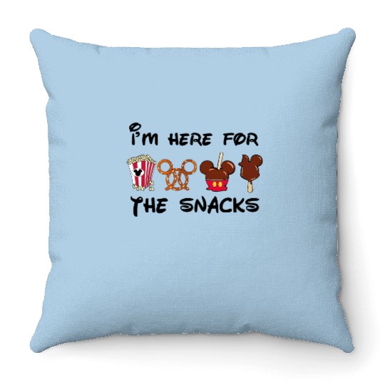 I'm Here For The Snacks Throw Pillows, Disney Snacks Throw Pillows, Disney Snacks Outfit, Snack Lover Gifts