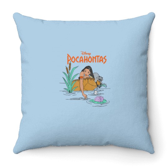 Disney Pocahontas Meeko Afternoon Dreaming Throw Pillows, Princess Pocahontas Throw Pillows