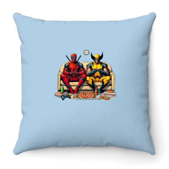 Deadpool Throw Pillows, Disney Superhero Funny Throw Pillows, Disney Wolverine
