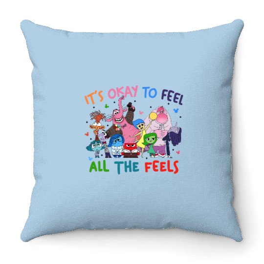 Today I Feel All The Feels Inside Out 2 Throw Pillows, Disney Matching Throw Pillows, Inside Out 2