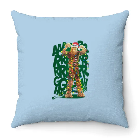 Disney Parks Star Wars Chewbacca Christmas Lights Throw Pillows