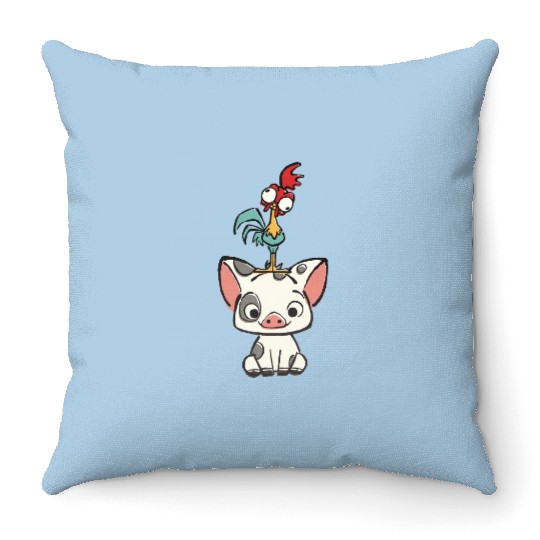 Colors Disney Moana Throw Pillows, Hei Hei and Pua Throw Pillows