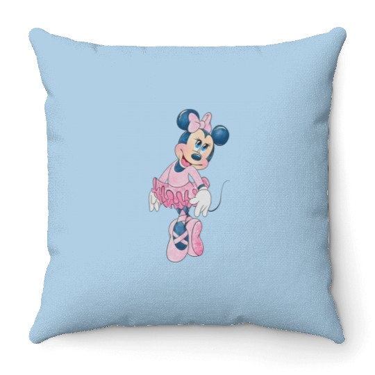 Minnie Mouse Ballerina Throw Pillows, Family Disney Throw Pillows, Matching Minnie Throw Pillows