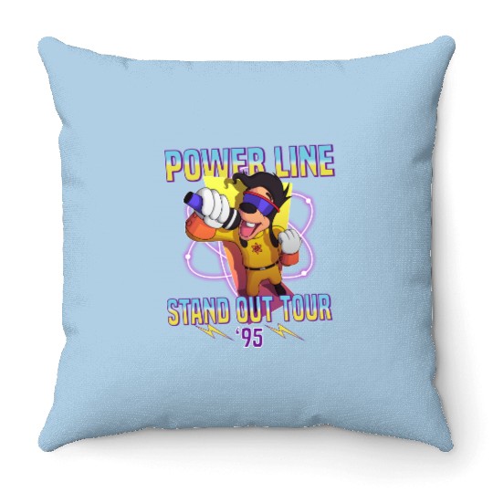 Powerline Stand Out World Tour 95 Throw Pillows, Disney Powerline Goofy Movie Throw Pillows