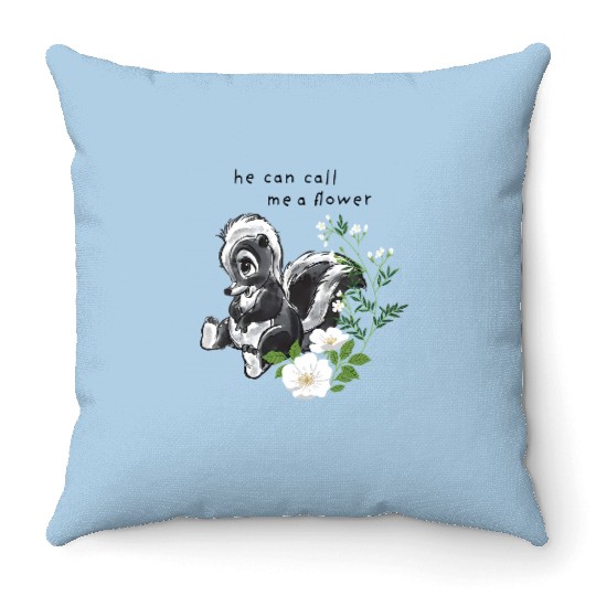 Disney Bambi He Can Call Me A Flower Throw Pillows, Magic Kingdom Holiday Trip Unisex Throw Pillows