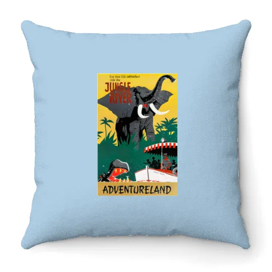 Jungle Cruise Throw Pillows, Disney Jungle Cruise Ride Throw Pillows