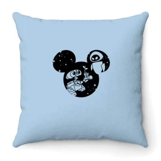 Cute Wall-E Throw Pillows, Disney Pixar Wall-E, Wall-E Space Race Visit Throw Pillows