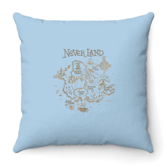 Disney Peter Pan Neverland Map Throw Pillows, Return to Never Land Throw Pillows