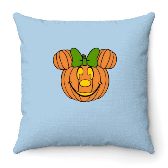 Minnie Pumpkin - unisex Throw Pillows | disney halloween | disney vacation Throw Pillows | disney thanksgiving | disney Throw Pillows |  mickey halloween | disney.