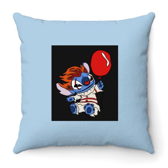 Pennywise Stitch Halloween Throw Pillows, Disney Halloween Throw Pillows