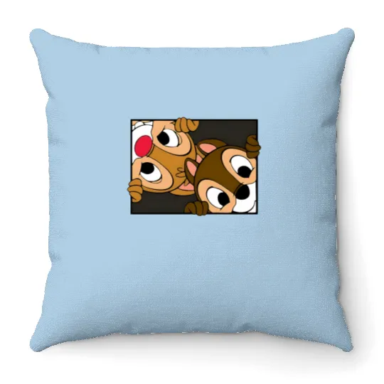 Chip n Dale Throw Pillows, Disney Character Throw Pillows, Chip and Dale Characters, Chip n Dale Snacks Throw Pillows