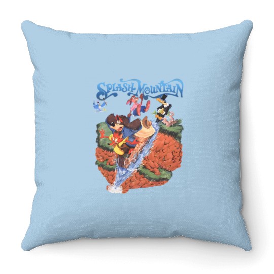 Vintage Disney Splash Mountain Throw Pillows, Disney Mountain Throw Pillows, Brer Rabbit, Brer Bear, Water Ride Disneyworld Throw Pillows