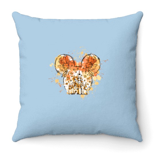 Disney Thanksgiving Throw Pillows, Disney Fall Throw Pillows, Magic Kingdom Fall Throw Pillows, Disney Fall Castle Throw Pillows