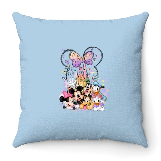Disney Minnie Castle Throw Pillows, Disney Characters Throw Pillows , Minnie Mouse and Friends Throw Pillows,Minnie Birthday Throw Pillows