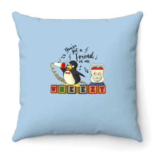 Disney Toy Story Penguin Wheezy Sing Throw Pillows, You've Got A Friend In Me Throw Pillows