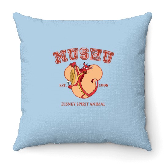 Funny Disney Mulan Characters Mushu Dragon Throw Pillows