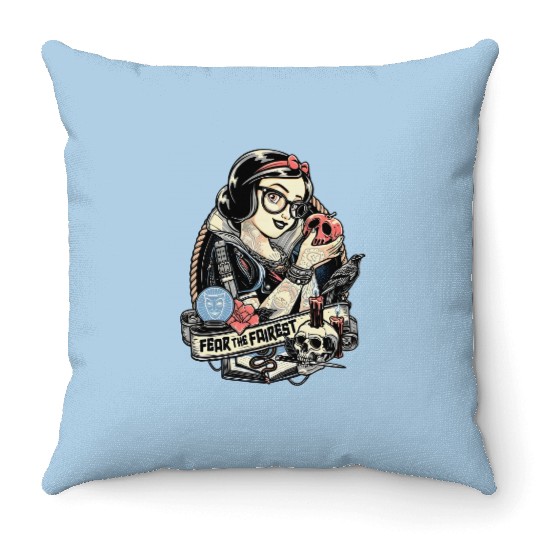 Vintage Disney Snow White Princess Throw Pillows, Fear The Fairest Throw Pillows, Disney Princess Throw Pillows