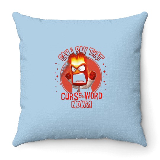 Disney Inside Out Anger Curse Word Throw Pillows, Anger Feeling Throw Pillows