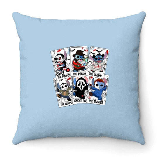 Stitch Tarot Card Halloween Throw Pillows, Disney Lilo & Stitch Halloween Throw Pillows
