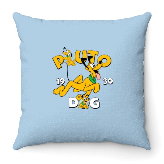 Vintage Disney Pluto Throw Pillows, Pluto est 1930 Throw Pillows, Mouse Trip Throw Pillows, Disneyland Throw Pillows, Disney Vacation Throw Pillows