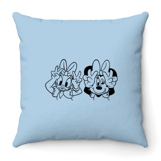 Daisy Duck and Minnie Mouse, Minnie Mouse Throw Pillows, Family Disney Throw Pillows
