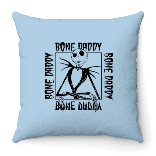 Jàck skèllington, Jàck skèllington halloweeen, Jàck skèllington merch , Jàck skèllington disnèy, Jàck skèllington logo Throw Pillows
