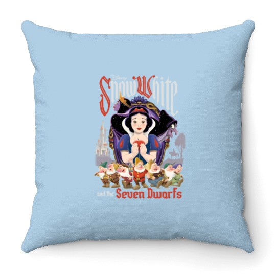 Retro Disney Snow White And The Seven Dwarfs Throw Pillows, Disney Snow White Throw Pillows