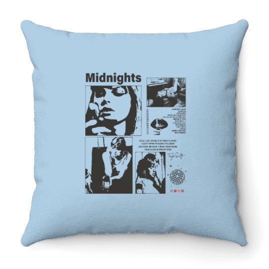 Discover Midnigts Throw Pillows, Swiftiee Tour Throw Pillows, Taylorr The Eras Tour Throw Pillows, TS The Eras Tour 2023 Midnights Throw Pillows