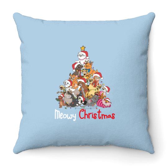Disney Cat Tigger Marie Cheshire The Aristocats Meowy Christmas Throw Pillows