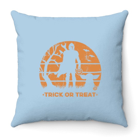 Star Wars Halloween Throw Pillows, Disney Halloween Throw Pillows, Mandalorian Trick or Treat