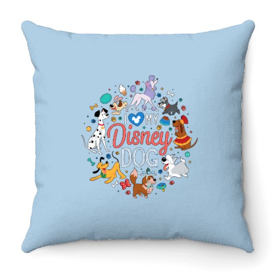 Disney Pets Group I Love My Disney Dog Throw Pillows