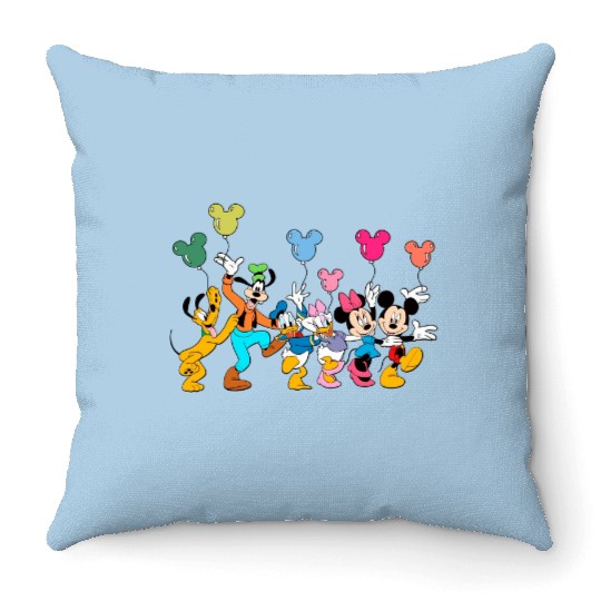 Disney Mickey And Friends Throw Pillows, Mickey Friends Throw Pillows, Disney Balloon Throw Pillows