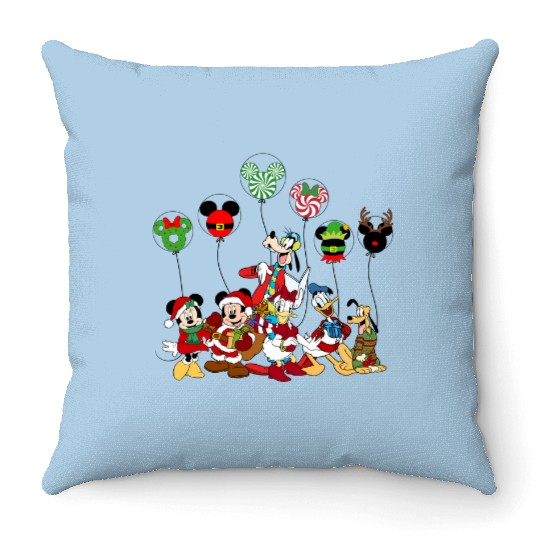 Discover Vintage Mickey And Friends Christmas  Tree Throw Pillows, Disney Mickey