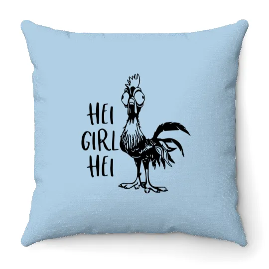 Hei Girl Hei Throw Pillows, Disney Moana Hei Hei T-Shir