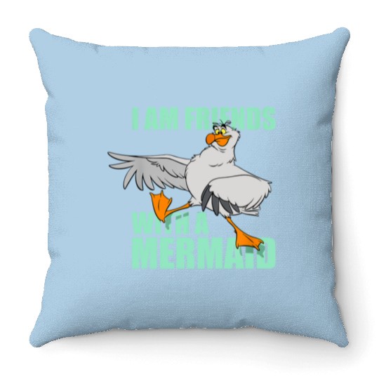 Disney The Little Mermaid Scuttle Friends With A Mermaid Throw Pillows, Magic Kingdom Trip
