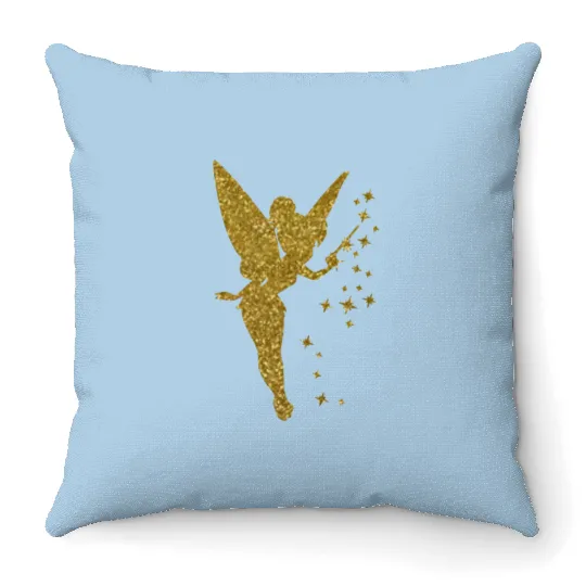 Tinkerbell Throw Pillows, Tinkerbell Glitter Throw Pillows, Peter Pan Throw Pillows, Fairy Throw Pillows, Disney Throw Pillows