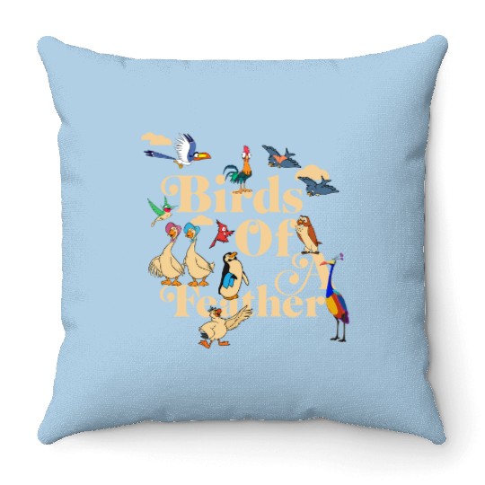 Disney Bird Characters Bird of a Feather Throw Pillows, Hei Hei Kevin Zazu Matching Throw Pillows