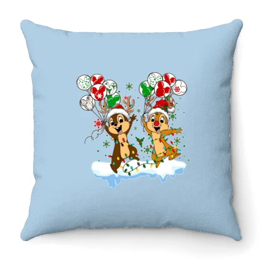 Disney Chip And Dale Christmas, Chip And Dale Throw Pillows