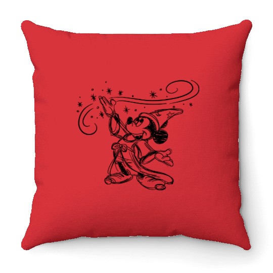Sketched Sorcerer Mickey Throw Pillows, Matching Disney Throw Pillows, Classic Mickey Throw Pillows
