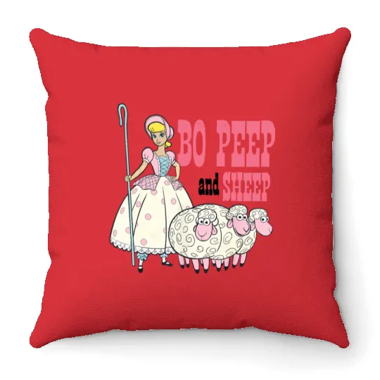 Vintage Bo Peep and Sheep Throw Pillows, Toy Story Bo Peep Throw Pillows, Disney Pixar Throw Pillows